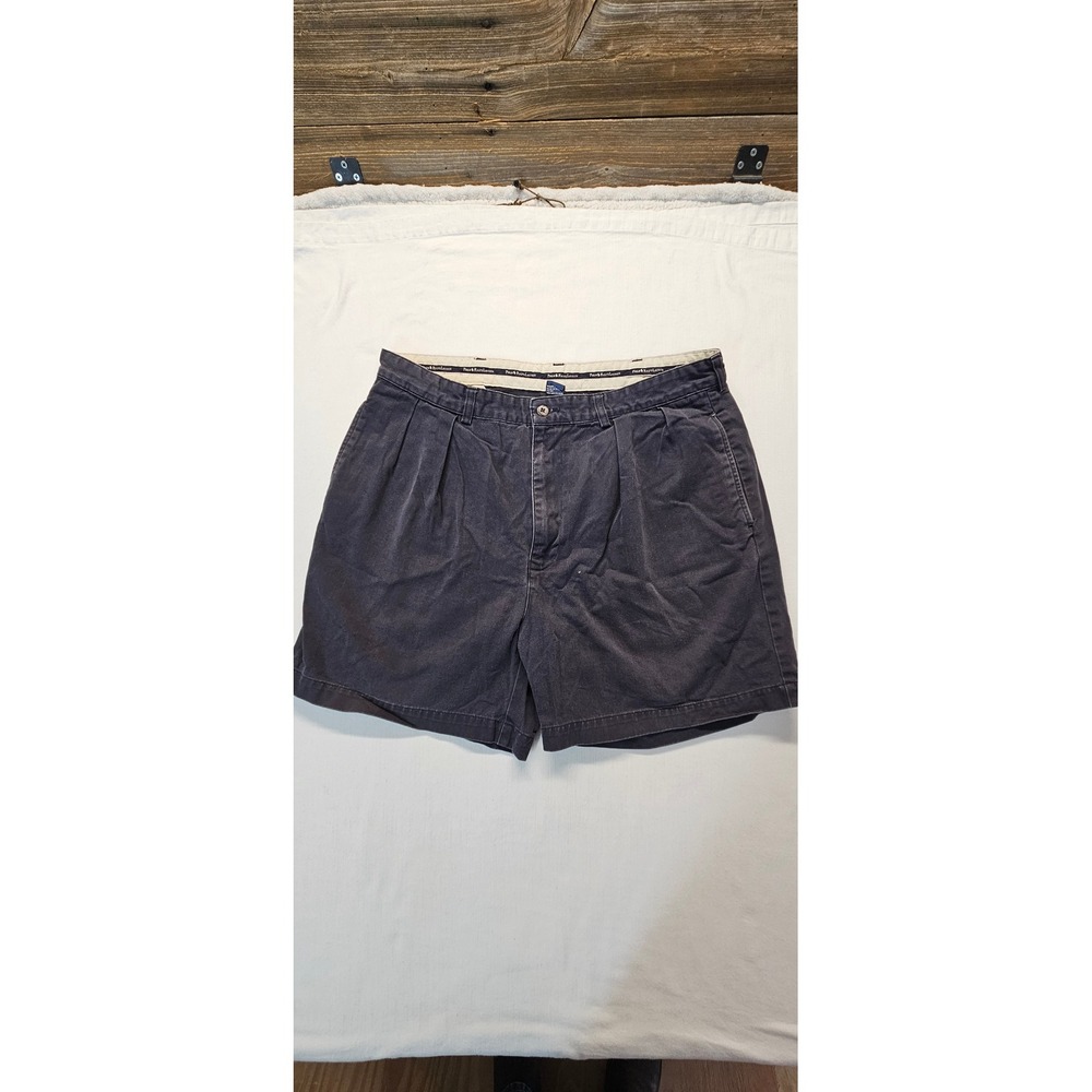 Polo Ralph Lauren Mens Pleated Chino Shorts Navy Blue Cotton Size 36 6in Inseam